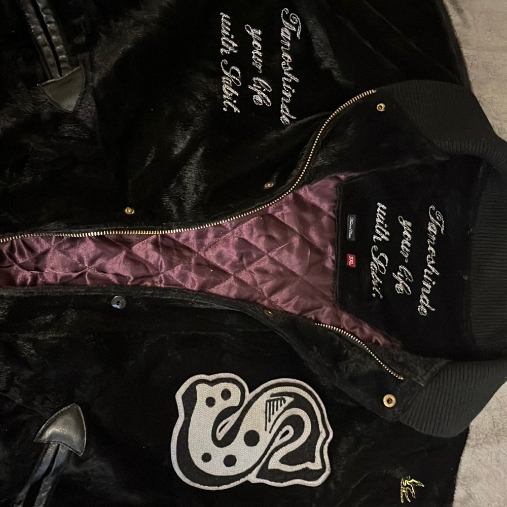 Sabit “Tanoshinde your life with Sabit” RARE Black on Black Varsity Jacket